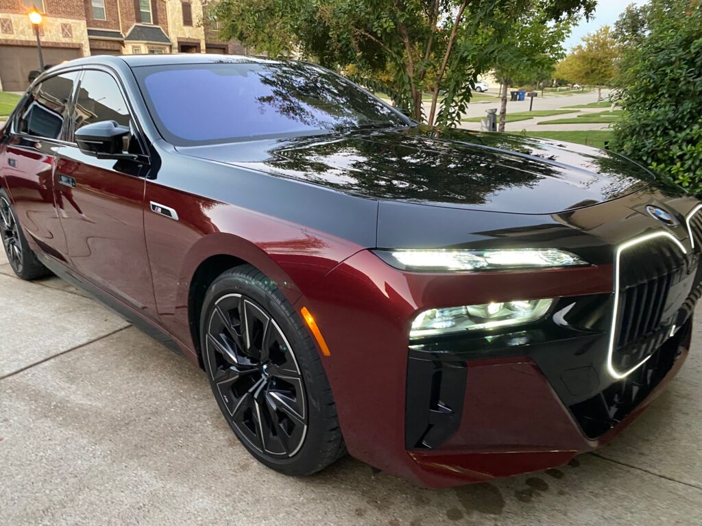 BMW i7 after premium mobile auto detailing service in Plano Texas by AutoCare Anywhere
